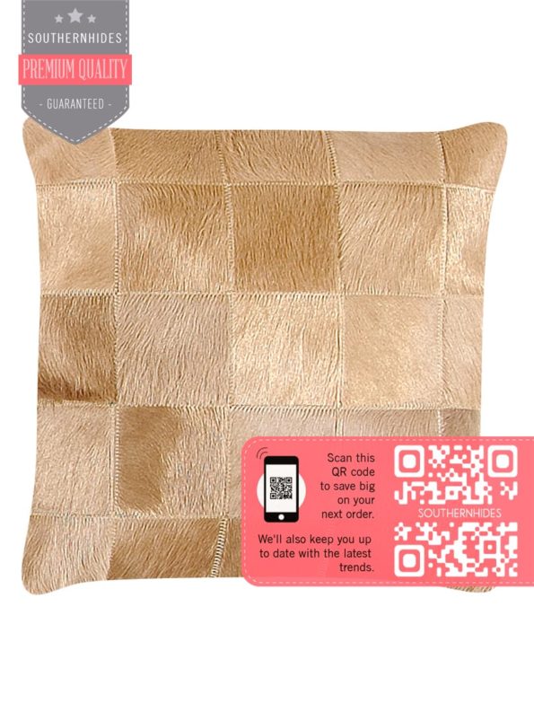 Camel Cowhide Throw Pillow