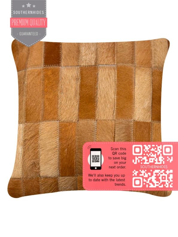 Brown Cowhide Throw Pillow