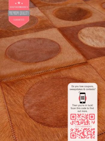 Circles Cowhide Rug - Geometric Pattern