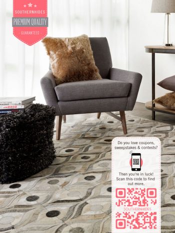 Curved Lines Cowhide Rug - Exotic Pattern