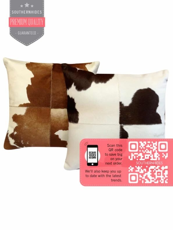 Four-Patch Cowhide Pillow