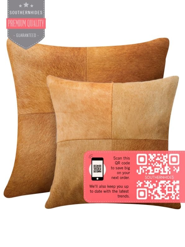 Four Patch Cowhide Pillow