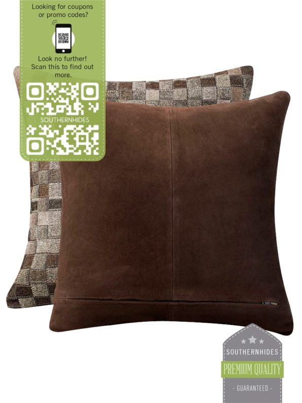 Handcrafted Brown Grey Throw Pillow