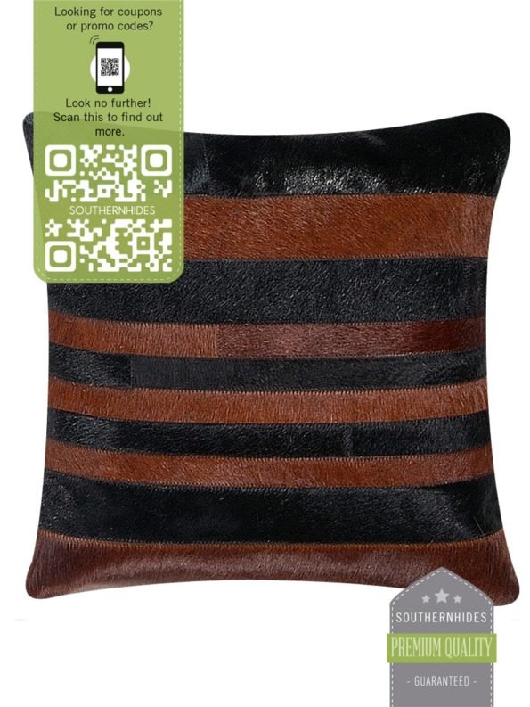 Striped Black and Brown Decorative Pillow