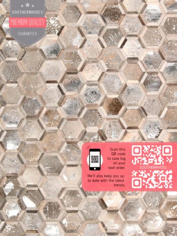 Honeycomb Cowhide Rug - Hex Honeycomb Rug