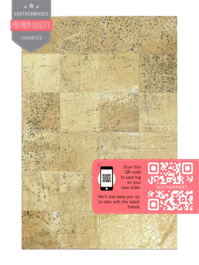 Metallic Patchwork Hide Rug Splatter Rug Southern Hides