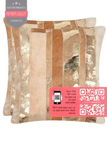 Metallic Striped Cowhide Pillow