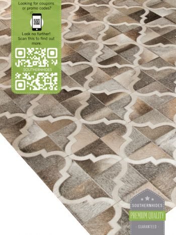 Moroccan Tile Cowhide Rug - Quatrefoil Rug