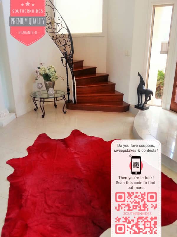 Red Cowhide Rug Dyed Cherry Cow Hide Southern Hides