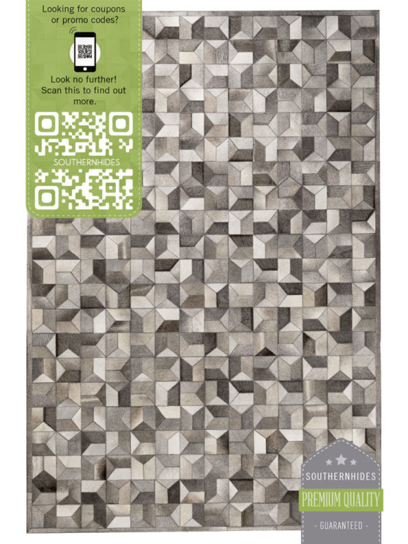 Grey Charcoal Patchwork Rug