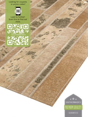 Textured Stripe Cowhide Rug - Metallic Rug