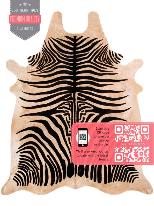 Zebra Cowhide Rug - Zebra Print Cow Hide